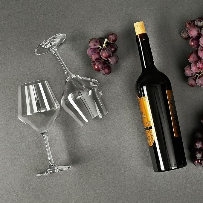 Hand-Blown Crystal Wine Glasses Set of 2, 16OZ, Long Stem Glasses for Red and White Wine, Christmas and Wedding Gifts (2)