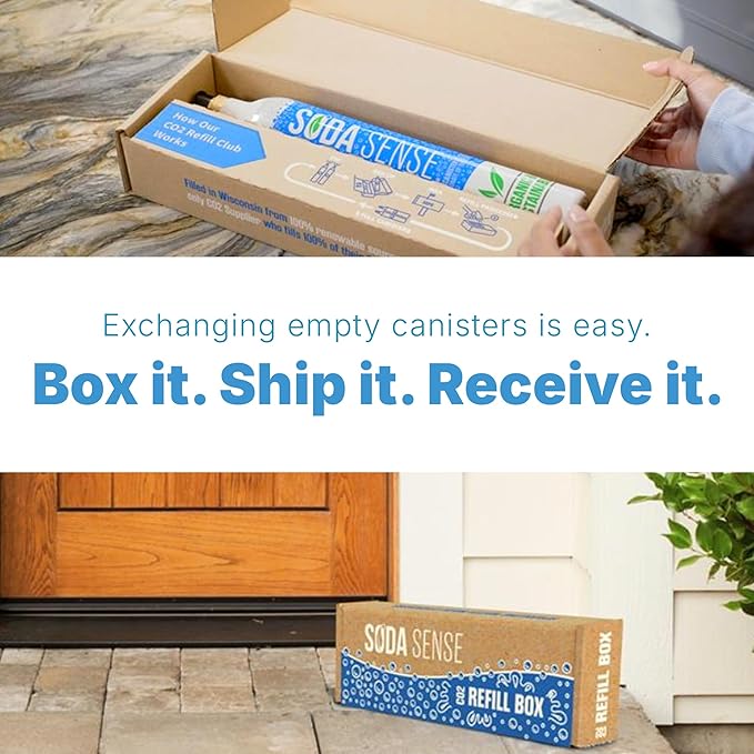 Soda Sense SENSEation Sparkling Water Maker Bundle, Includes Machine, 3 Threaded CO2 Canisters & Re-usable Carbonation Bottle