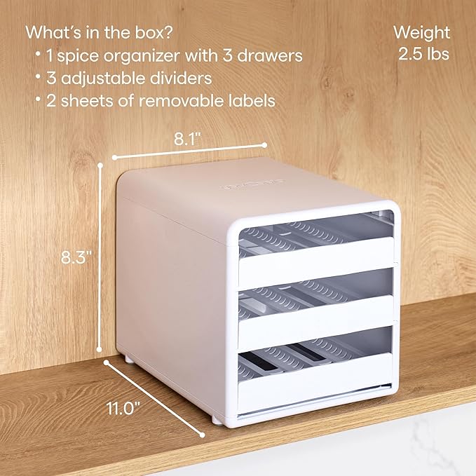 YouCopia SpiceStack Adjustable Spice Rack Organizer, Pull-Down 18-Bottle Seasonings and Spices Holder for Kitchen Cabinet and Pantry Organization with 104 Included Labels