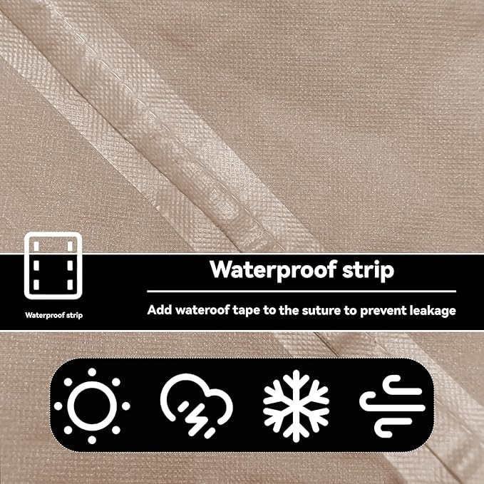 Outdoor Prep Table Cover - Heavy Duty Waterproof Cover for Outdoor Stainless Steel Table,Khaki