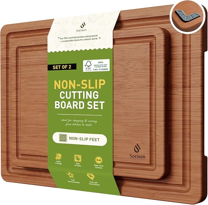 Bamboo Cutting Board Set Non Slip Feet Over Sink Gifts Best Mama Mommy Bonus Busy Mom Ever Christmas Xmas Birthday Law Step Stepmom Stepmother Who Have Everything Good Unique Useful Present