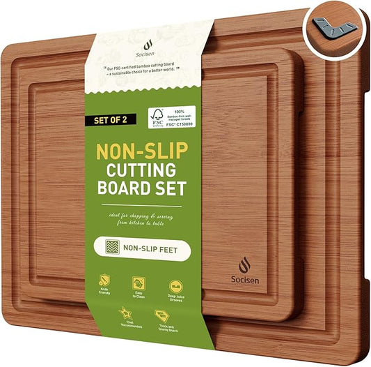 Bamboo Cutting Board Set Non Slip Feet Over Sink Gifts Best Mama Mommy Bonus Busy Mom Ever Christmas Xmas Birthday Law Step Stepmom Stepmother Who Have Everything Good Unique Useful Present