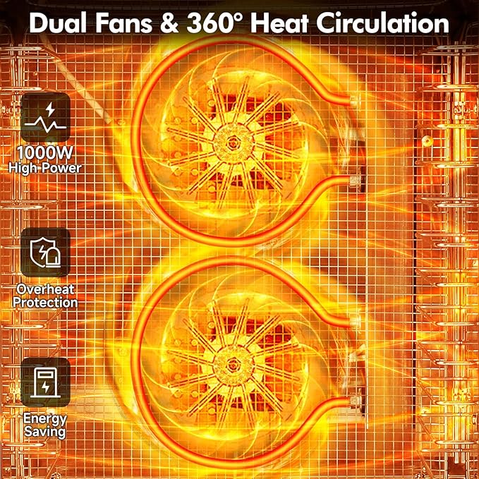 SUCICENI Food Dehydrator Machine 12 Stainless Steel Trays 1000W Meat Dehydrator for Home Use, 24H Timer & 195℉ Temperature Control Food Dryer for Jerky Fruit Herbs Mushroom Dog Treats