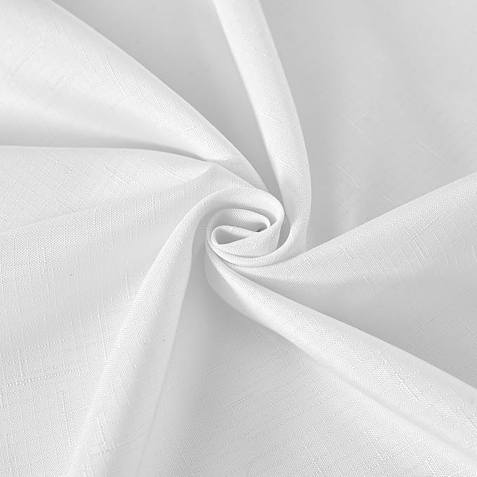 Fitable Linen Textured Tablecloths 2 Pack, Faux Burlap Rectangle Table Clothes for 6 Foot Tables, Rustic Table Covers for Buffet, Banquet, Kitchen Dining, Party, Farmhouse (White, 54 x 108 Inch)