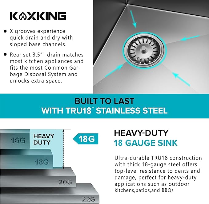 15x17 Inch Undermount Bar Sink, 18 Gauge 304 Stainless Steel Small Kitchen Sink for RV, Laundry, Office with Basket Strainer & Anti-Clog Grid