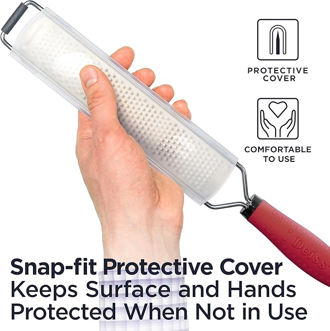 Deiss PRO Citrus Zester & Manual Cheese Grater - Parmesan, Lemon, Ginger, Garlic, Nutmeg, Chocolate - Sharp Stainless Steel Blade - Dishwasher Safe