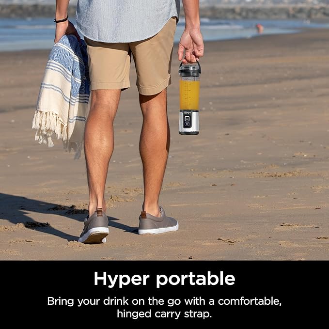 Ninja Blast Portable Blender, Cordless, 18oz. Vessel, Personal Blender for Shakes & Smoothies, BPA Free, Leakproof Lid & Sip Spout, USB-C Rechargeable, Dishwasher Safe Parts, White Glitter, BC152GL