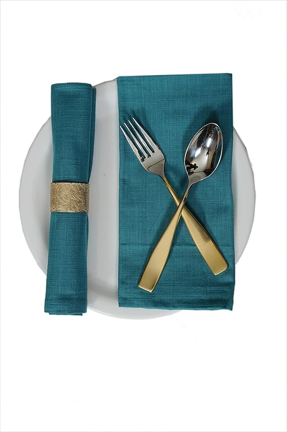 Urban Villa Napkins Solid Slub Set of 12 MUL Color Dinner Napkins Size 20X20 in Cloth Napkins Cotton Cloth Napkins Premium Quality Mitered Corner Ultra Soft Dinner Napkins