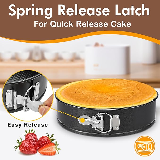 Springform Pan Set of 3 Nonstick 7 9 11 Inch Cheesecake Pan, Leakproof Spring Form Pans for Cheesecake with Removable Bottom, Springform Round Cake Pans Sets for Baking with 60 Parchment Paper