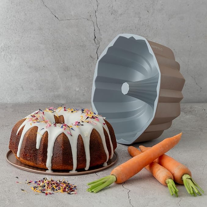 INARA 10 Cup Fluted Tube Cake Pan Nonstick, PFOA Free Fluted Cake Pan for Baking, Pound Cake Mold for Oven, Cake Molds And Cake Pans, Tube Mold, Pound Tin