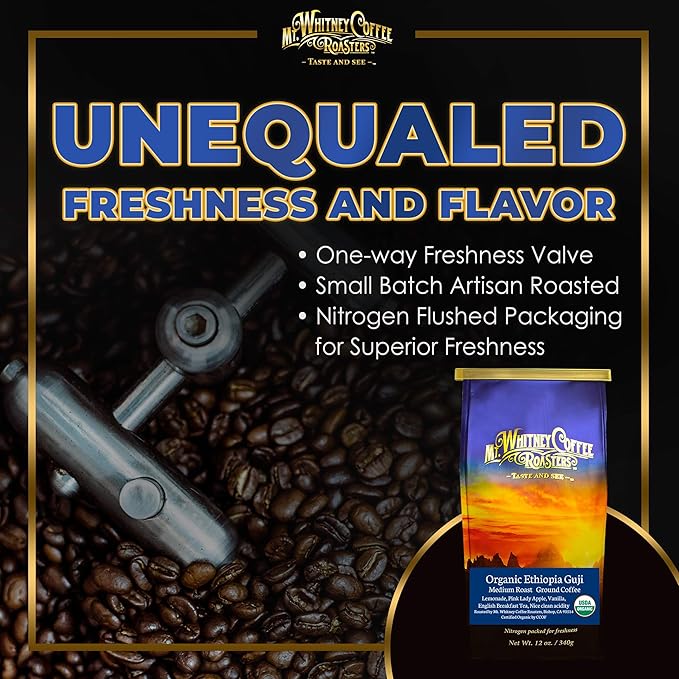 Mt. Whitney Organic Ethiopia Guji Coffee (Ground, 12 Oz)