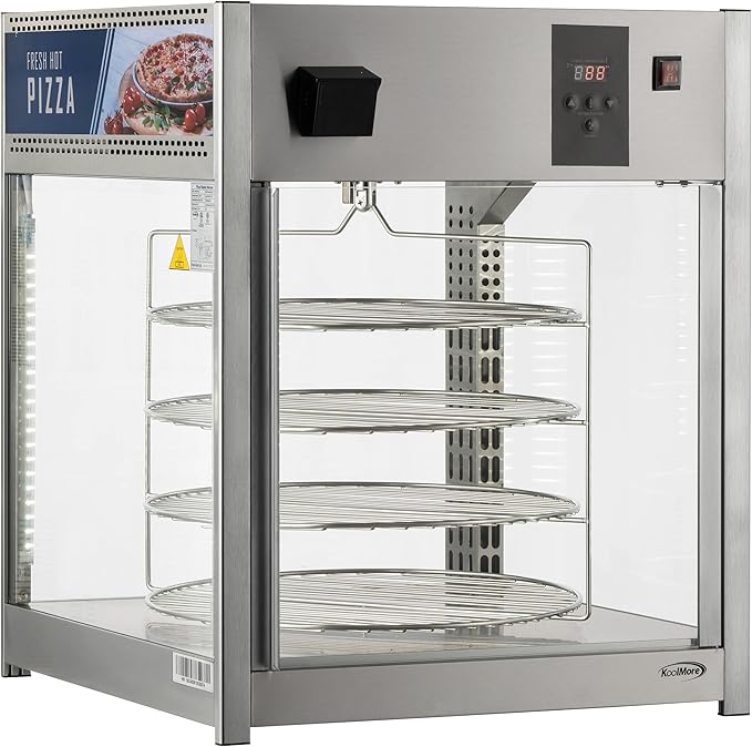 KoolMore 18 in. Commercial Pizza Display Warmer with 4 Rotating Racks in Stainless-Steel (KM-HPD4-18)