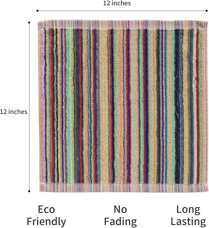 Oeleky Kitchen Dishcloths for Washing Dishes, Ultra Absorbent Dish Rags, Cotton Cleaning Cloths Pack of 8, 12x12 Inches (multi-1, 12x12 inch)