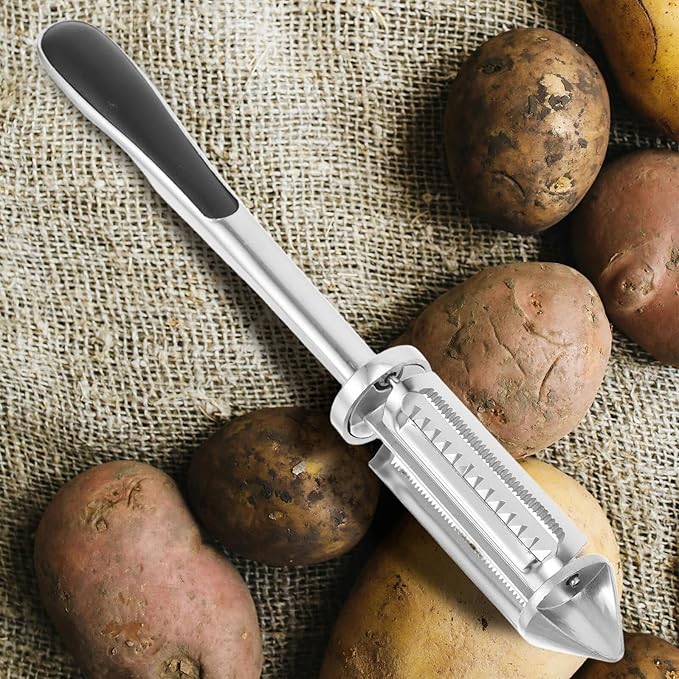 Unomor Zinc Alloy Vegetable Peeler Double-sided Dual-blade Kitchen Gadget for Efficient Peeling of Fruits Potatoes and Vegetables Multi-functional Household Tool