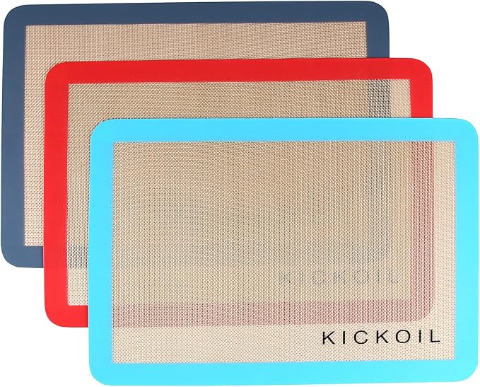 Silicone Baking Mat Set of 3 Non-Stick Baking Sheet for Oven Pan Liner Reusable Parchment Paper Half Sheet Large Silicone Bakeware Mat for Cookie Bread, Cooking Supplies Kitchen Accessories