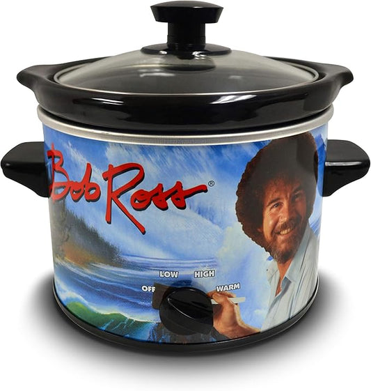 Uncanny Brands Bob Ross 2 Quart Slow Cooker- Happy Little Tree Appliance