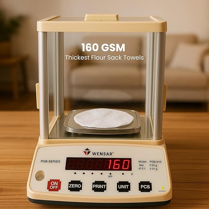 Flat Flour Sack Towels 100% Cotton Dish Towel Reusable Baking Cloth for Bread Dough, Baguettes, Ciabatta, Machine Washable, Kitchen Towels for Cleaning (White, 18"x28" - Pack of 7)