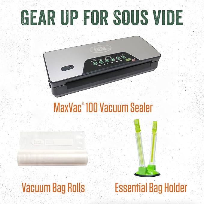 LEM Products Sous Vide Cooker, Stainless Steel Immersion Circulator with Digital Display, Precision Cooker, 1000W Precision Cooking Machine for Meat, Seafood, and Vegetables