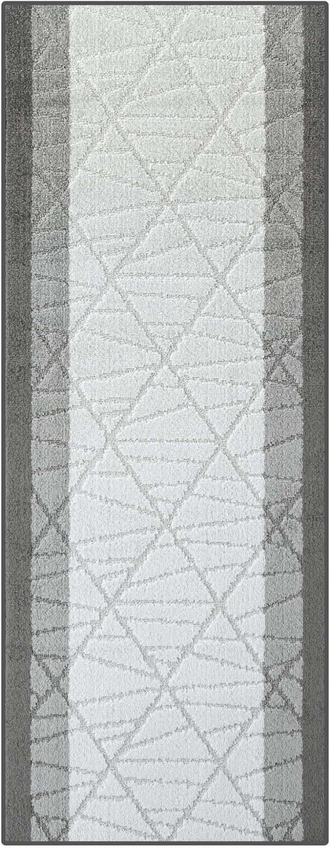 5 ft Grey Hallway Kitchen Rug | Custom Length – Cut to Fit Your Space | Slip Resistant, Non-Skid Backed | Easy to Clean, Washable, Durable, Pet Friendly | 2'1" x 5'1'' Runner Size | REMNAZ