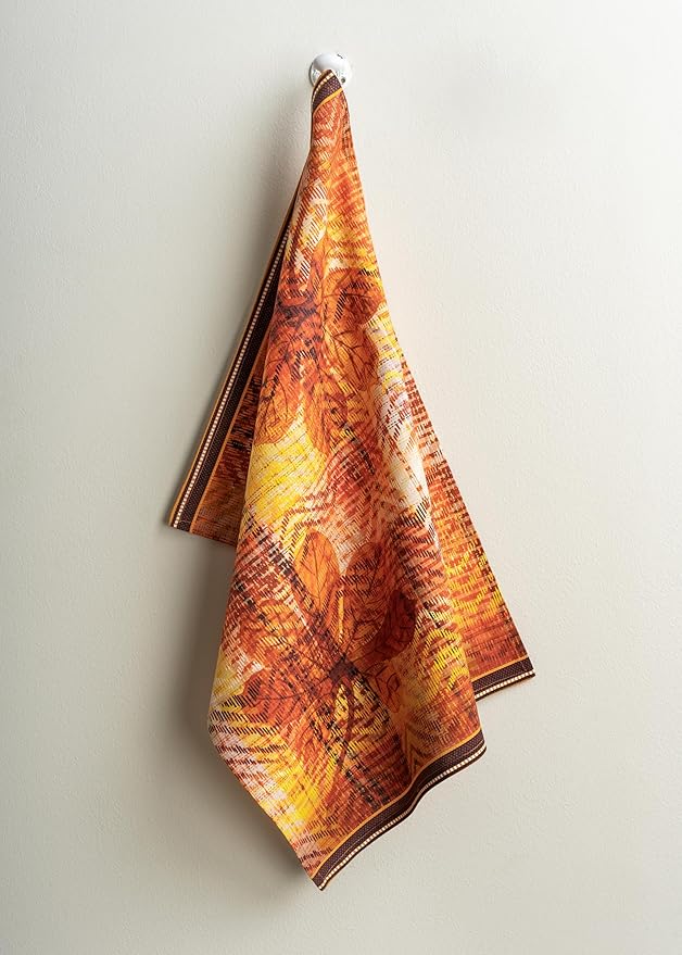 Maison d' Hermine Kitchen Towels Set of 3 100% Cotton 20" x 27.5" Reusable Cloth Tea Dish Towels Absorbent with Hanging Loop for Kitchen Dining Thanksgiving Christmas Decorations (Thanksgiving Tartan)