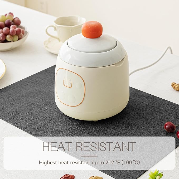 Romanstile Vinyl Placemats Set of 4-12 X 18 Inch - Heat Resistant Place Mats 100% Waterproof Oilproof Wipeable Reversible Faux Leather Table Mats for Kitchen/Dining/Party/Outdoor, Charcoal