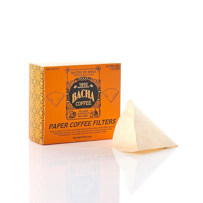 Bacha Coffee | Roman Holiday Fine Blended Coffee, Autograph Collection, 100% Arabica Specialty Coffee, Ground Beans, Medium Light Roast, 250g & 100% Natural Unbleached Wood Fibre Paper Filters, Small