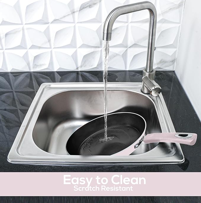 Utopia Kitchen Nonstick Cookware 3 Piece Set, Non-Stick Frying Pans with Induction Bottom, 8, 9.5 & 11 Inches Frying Pans with Bakelite Handles, PFOA Free, Purple & Black