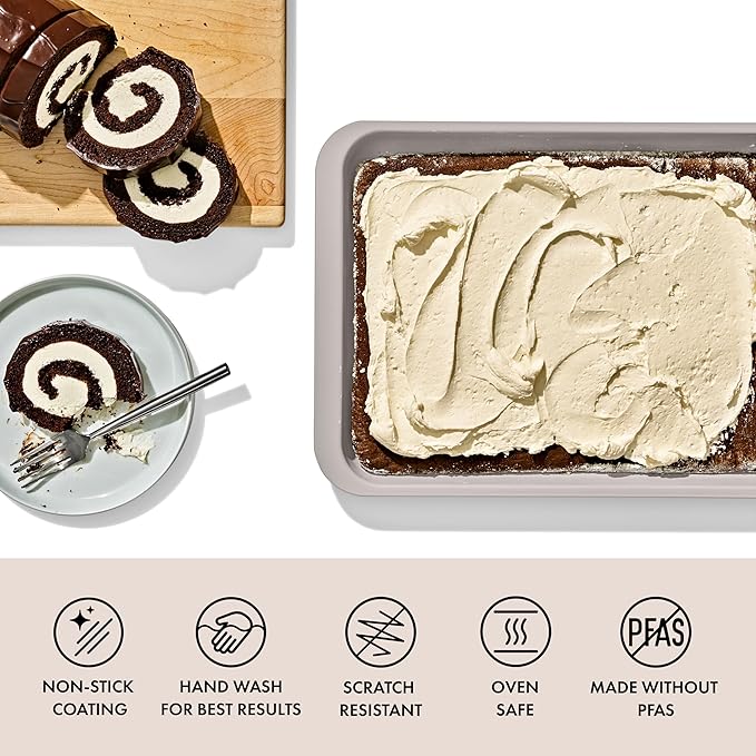 OXO Good Grips Non-Stick Pro Ceramic Coated Metal Bakeware Jelly Roll Pan – Biscuit