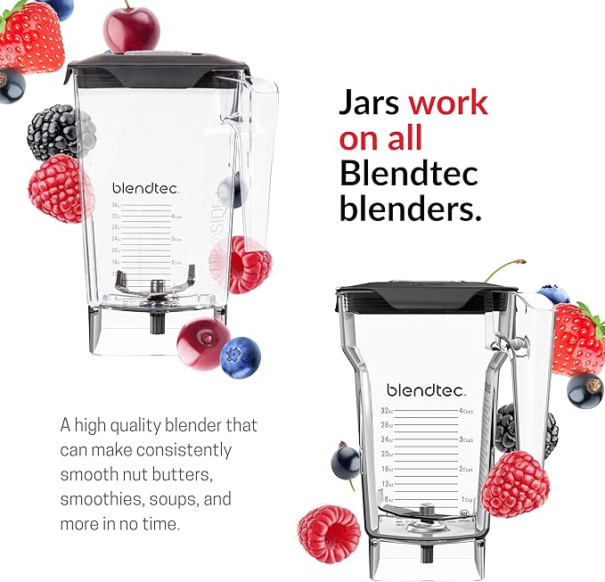Blendtec Classic 575 Blender with WildSide+ Jar (90 oz) and FourSide Jar (75 oz) BUNDLE, Commercial-Grade Power, Self-Cleaning, 4 Pre-programmed Cycles, 5-Speeds, Black