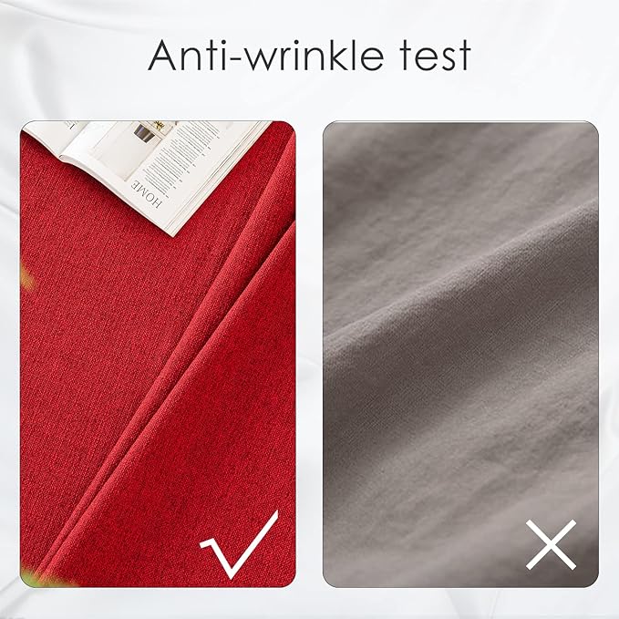 BALCONY & FALCON Rectangle Tablecloth Washable Wrinkle Resistant and Water Proof Table Cloth Decorative Linen Fabric Tablecloths for Dining Parties Kitchen Wedding and Outdoor Use (Red, 57x85)