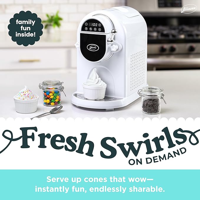 Soft Serve Ice Cream Machine 1.25Qt | No Pre-Freezing Automatic Ice Cream Maker | Built-In Compressor | LED Digital Display | Perfect for Soft Serve, Frozen Yogurt, Dairy Free Options and More