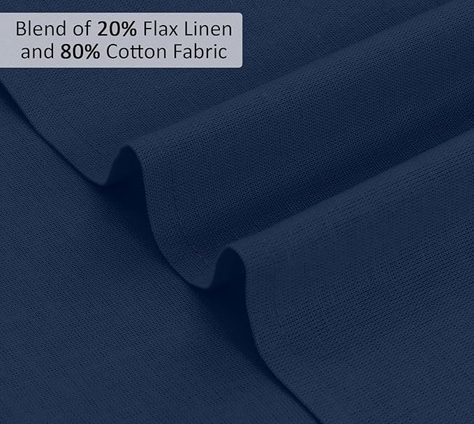 Ruvanti Linen Napkins Set of 12, 18x18 Cloth Napkins, Cotton Linen Blend Napkins Cloth Washable, Soft, Reusable Dinner Napkins for Wedding, Parties, Christmas, Thanksgiving, Everyday Use - Navy