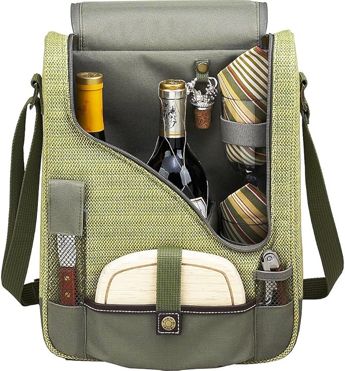 Picnic at Ascot Original Insulated Wine and Cheese Cooler Bag - Designed, Assembled & Quality Approved in the USA