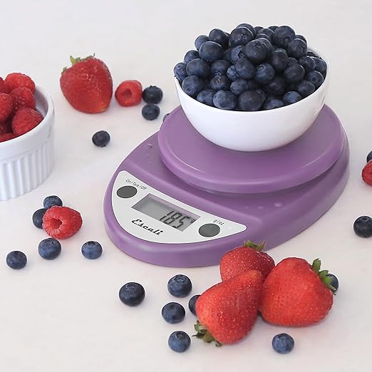 Escali Primo Digital Food Scale Multi-Functional Kitchen Scale and Baking Scale for Precise Weight Measuring and Portion Control, 8.5 x 6 x 1.5 inches, Lavender