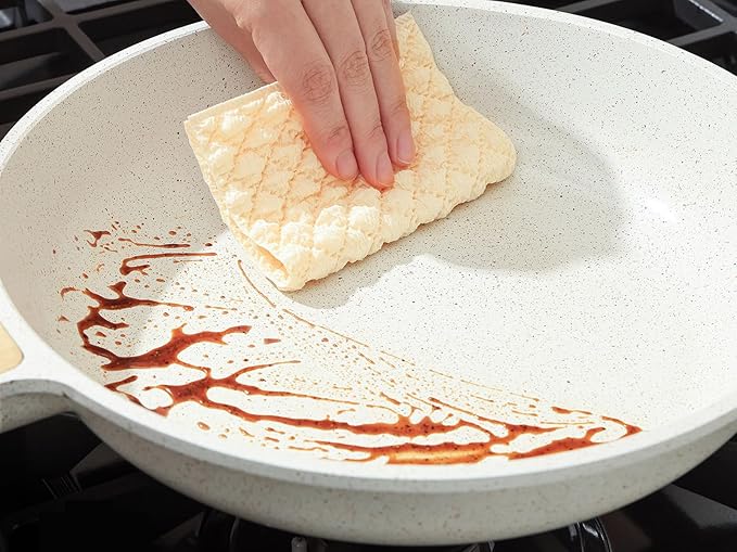 SENSARTE Nonstick Ceramic Frying Pan Skillet, 9.5 Inch Omelet Pan, Healthy Non Toxic Chef Pan, Induction Compatible Egg Pan with Heat Resistant Handle, PFAS-Free