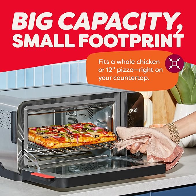 Instant Pot No Preheat Required* 6-Slice Air Fryer Toaster Oven with InstantHeat Technology, 10-in-1, Air Fry, Roast, Bake, Sear Crisp, Toast, Bagel, Broil, Dehydrate, Reheat, and Make Pizza