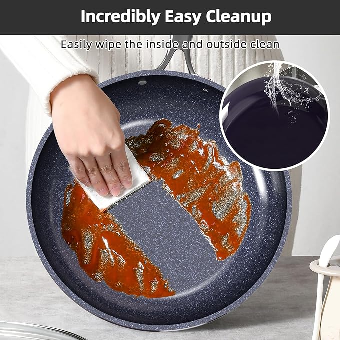 Nuwave Lux 13pc Forged Lightweight Cookware Set PFAS Free, Healthy G10 Duralon Ceramic Coating, Ultra Non-Stick, Stay-Cool Handles, Works on All Cooktops & Induction Ready