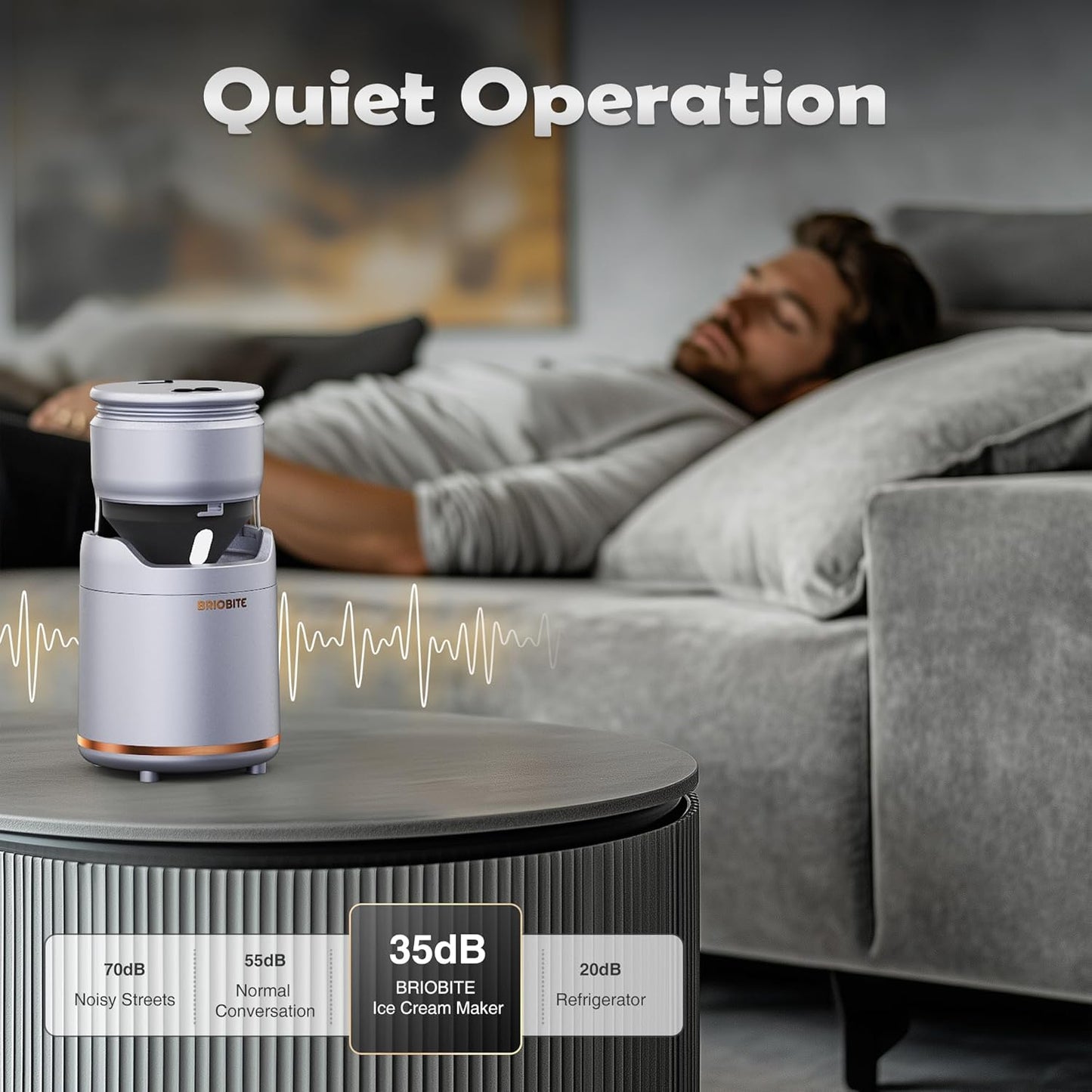 Ice Cream Maker Machine – Premium Electric Mini Maker Machine with Low-Noise Operation, Rechargeable,Perfect for Gelato, Sorbet & Frozen Yogurt, Easy to Clean,Silver