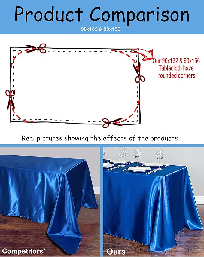 LinenTablecloth 90 x 132-Inch Rectangular Polyester Tablecloth with Rounded Corners, Gold