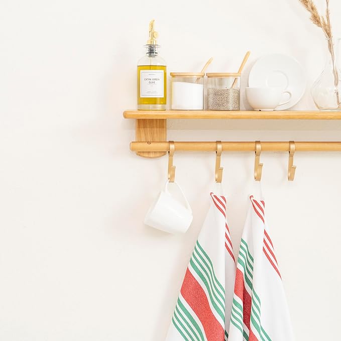 Red Green Kitchen Towels - 6 Pack, 100% Cotton, 30"x20" Holiday Kitchen Towels - Extremely Absorbent, Washable and Lint-Free Red and Green Christmas Dish Towels (6 Pack)