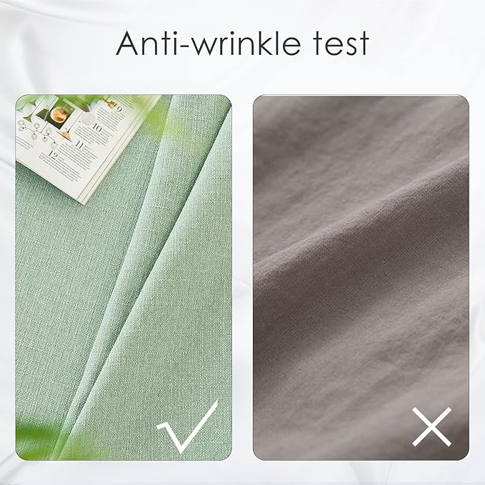 BALCONY & FALCON Rectangle Tablecloth Washable Wrinkle Resistant and Water Proof Table Cloth Decorative Linen Fabric Tablecloths for Dining Parties Kitchen Wedding Outdoor Use (Celadon Green, 57x118)