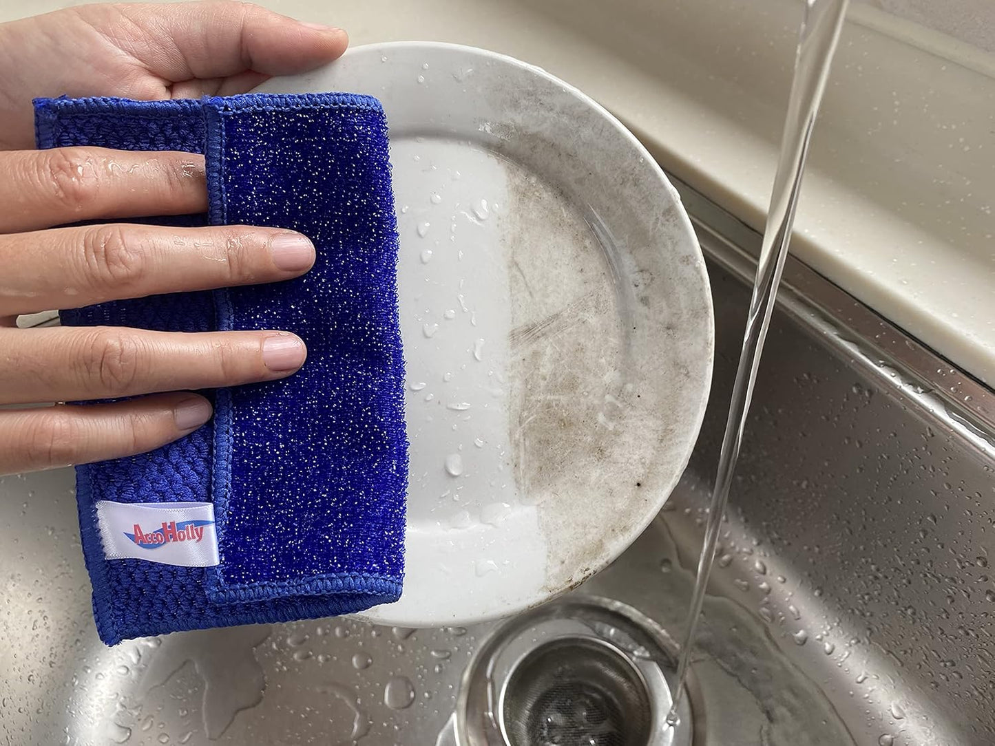 15 Pack Microfiber Scrub Dish Cleaning Cloth, Non-Scratch, Reusable & Durable for Pan Pot Dish Cooktop Stovetop Counter Kitchen Household, Machine Washable, 6 x 6 Inch, Orange, Blue & Green Assorted