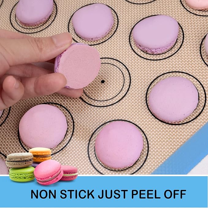 STATINT Silicone baking Mat, Non-Stick Food Safe Set of 2 Half Sheet Reusable Heat Resistant Liner +1 Quarter Reusable Baking Mat for Macarons, Cookies, Pastries, Bread, Meat