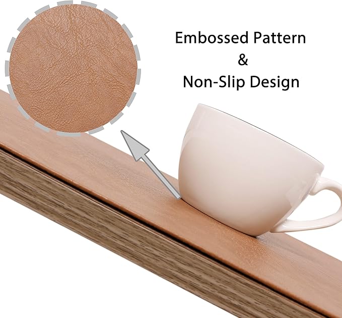 Set of 8 Faux Leather Placemats, PU Table Mats, Waterproof, Stain Resistant, Heat Resistant, Non-Slip Easy to Clean for Kitchen Dining Table,Conference Table F Flaxen