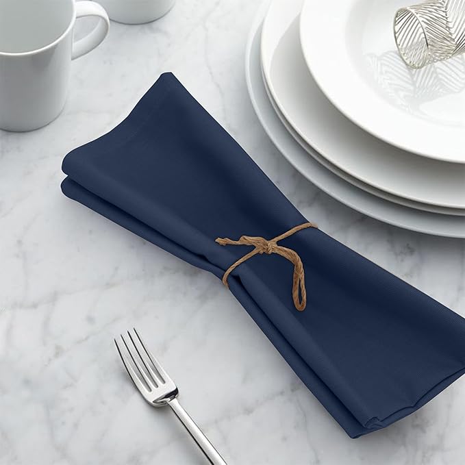 Ruvanti Cloth Napkins Set of 6, 18x18 Inches, 100% Cotton, Washable, Soft & Absorbent, Perfect for Wedding, Christmas, ‎Thanksgiving Dinners - Pageant Blue