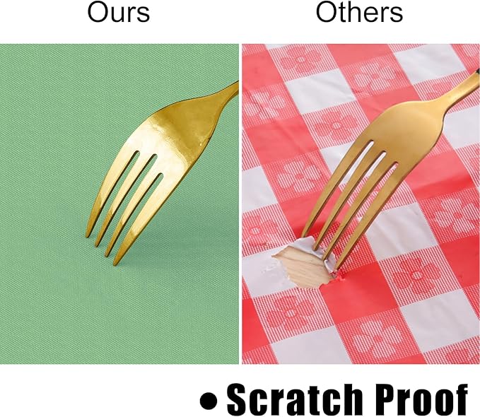 homing Rectangle Vinyl Tablecloth, Waterproof Spillproof Plastic Flannel Backed Table Cloth, Wipe Clean Table Cover for Dining, Buffet Parties and Camping (Sage Green, 60" x 84")