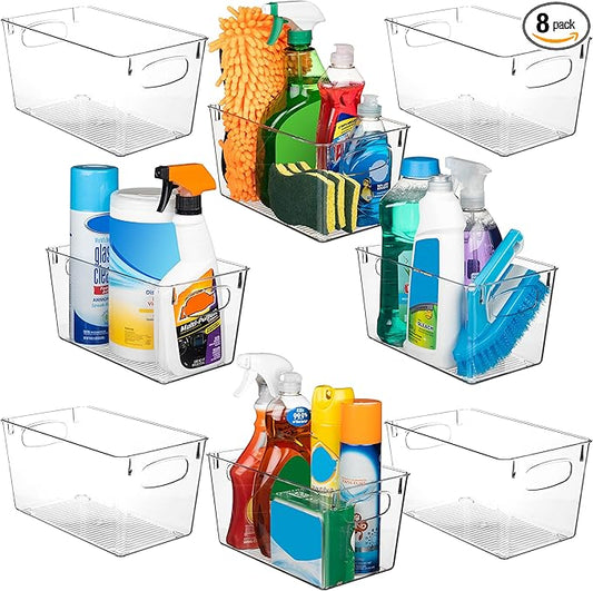 ClearSpace Clear Plastic Storage Bins – Perfect Kitchen Organization and Storage or Pantry Storage – Fridge Organizer, Pantry Organization and Clear Storage Bins, Cabinet Organizers