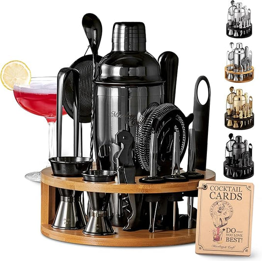 Mixology & Craft Bartender Kit - 15 Piece Set Including Cocktail Shaker and Bar Accessories, Perfect for Drink Mixing at Home, Plus Exclusive Recipe Cards