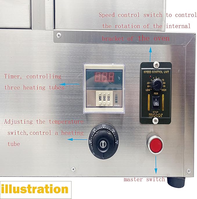 Stainless Steel Pizza Cone Oven with 12pcs Removable Bases Electric Rotational Countertop Pizza Oven 110V 2000W for Usage with Pizza Cone Making Machine