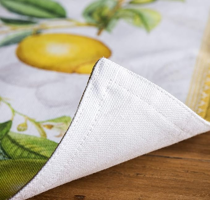 Maison d' Hermine Placemats Set of 4 100% Cotton Washable Cloth Place Mats, Reusable Table Mats for Kitchen Dining Decoration, Party, Wedding, Restaurant Spring/Summer (Limoncello, 13" x 19")